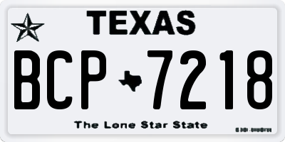 TX license plate BCP7218