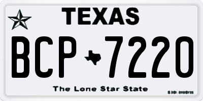 TX license plate BCP7220