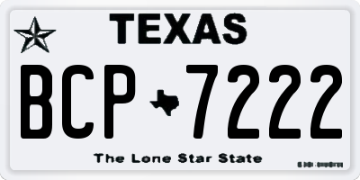 TX license plate BCP7222