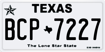 TX license plate BCP7227
