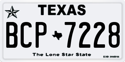 TX license plate BCP7228