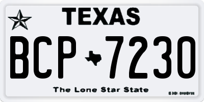 TX license plate BCP7230