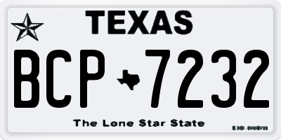 TX license plate BCP7232