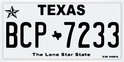 TX license plate BCP7233