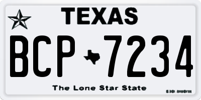TX license plate BCP7234