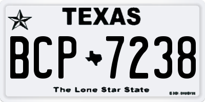 TX license plate BCP7238