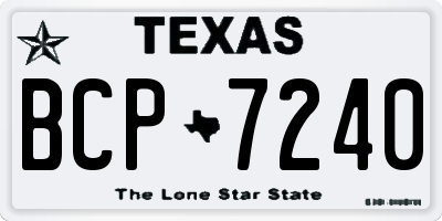 TX license plate BCP7240