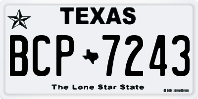 TX license plate BCP7243