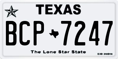TX license plate BCP7247