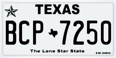 TX license plate BCP7250