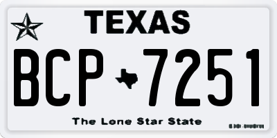 TX license plate BCP7251