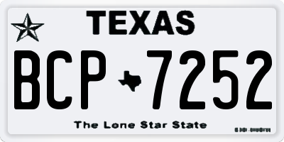 TX license plate BCP7252