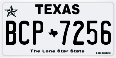 TX license plate BCP7256