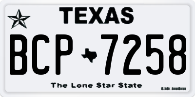 TX license plate BCP7258