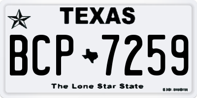 TX license plate BCP7259