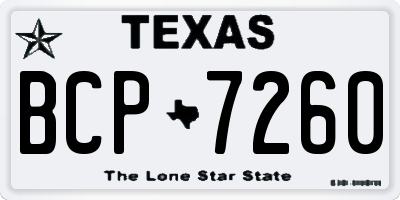 TX license plate BCP7260