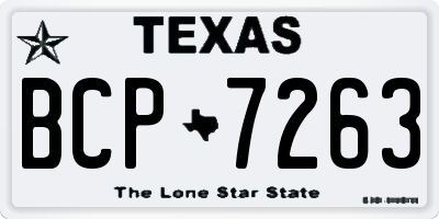 TX license plate BCP7263