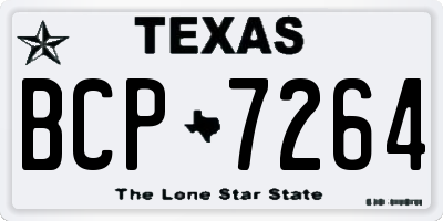TX license plate BCP7264