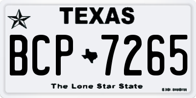 TX license plate BCP7265