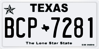 TX license plate BCP7281
