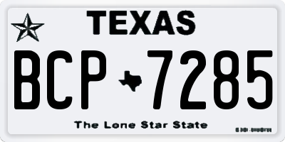 TX license plate BCP7285