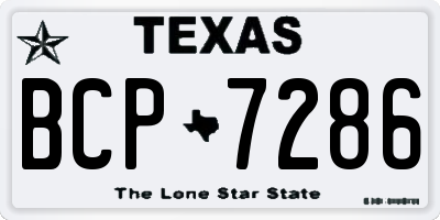 TX license plate BCP7286