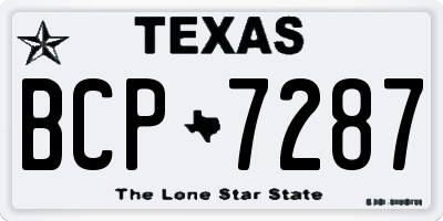 TX license plate BCP7287