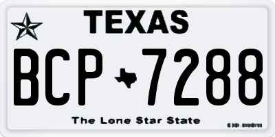 TX license plate BCP7288
