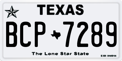 TX license plate BCP7289