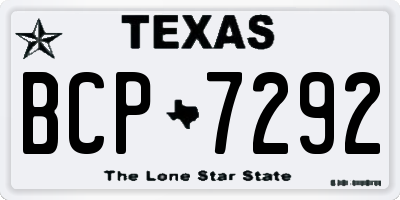 TX license plate BCP7292