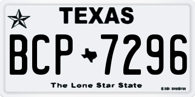 TX license plate BCP7296