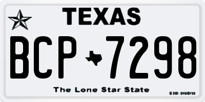 TX license plate BCP7298