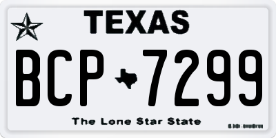 TX license plate BCP7299