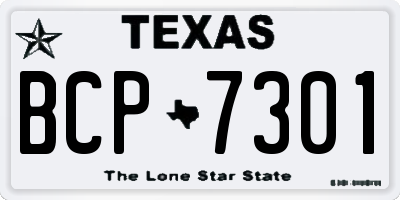 TX license plate BCP7301