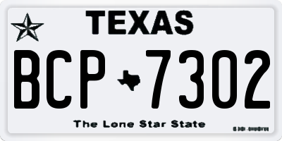 TX license plate BCP7302