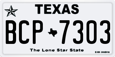 TX license plate BCP7303
