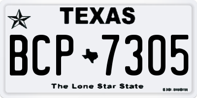 TX license plate BCP7305