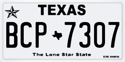 TX license plate BCP7307