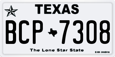 TX license plate BCP7308