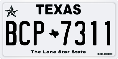 TX license plate BCP7311
