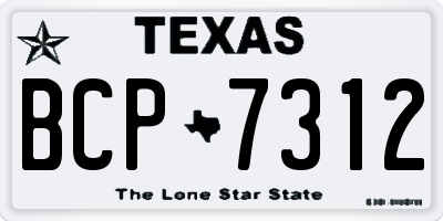 TX license plate BCP7312