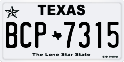 TX license plate BCP7315
