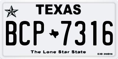TX license plate BCP7316