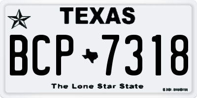 TX license plate BCP7318