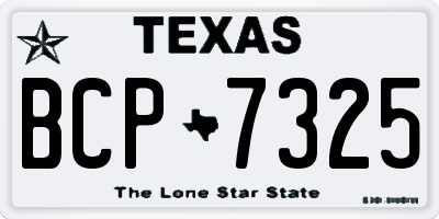 TX license plate BCP7325