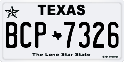 TX license plate BCP7326