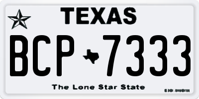 TX license plate BCP7333