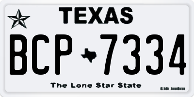 TX license plate BCP7334