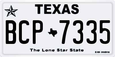 TX license plate BCP7335