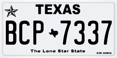 TX license plate BCP7337